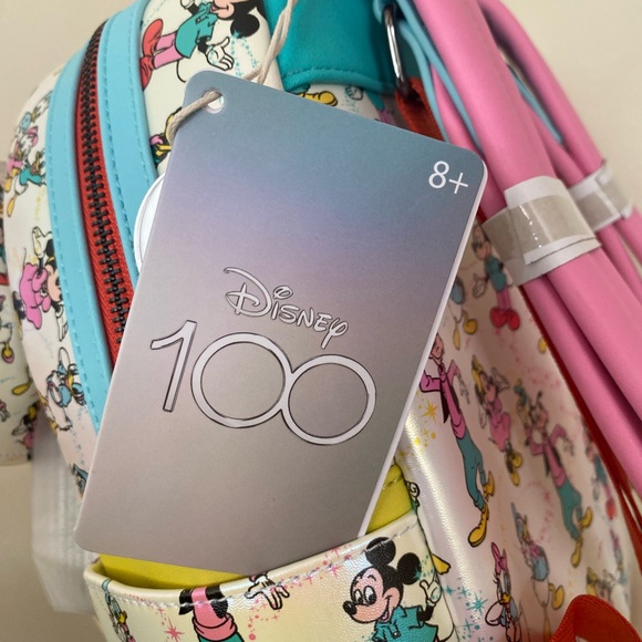 Loungefly Disney100 Mickey & Friends Classic Iridescent Mini Backpack & Headband - Picture 9 of 16